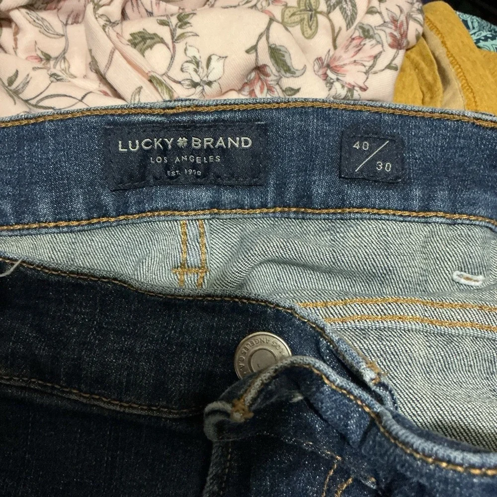 Lucky Brand 181 Relaxed Straight Jeans Mens Size 40X30 Blue‎ Medium Wash Denim